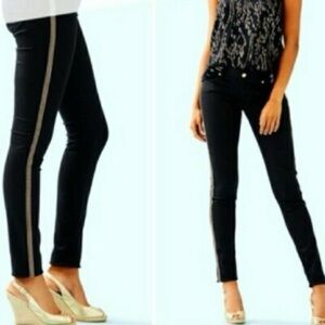 Lilly Pulitzer Black Skinny Jeans with Gold Accent